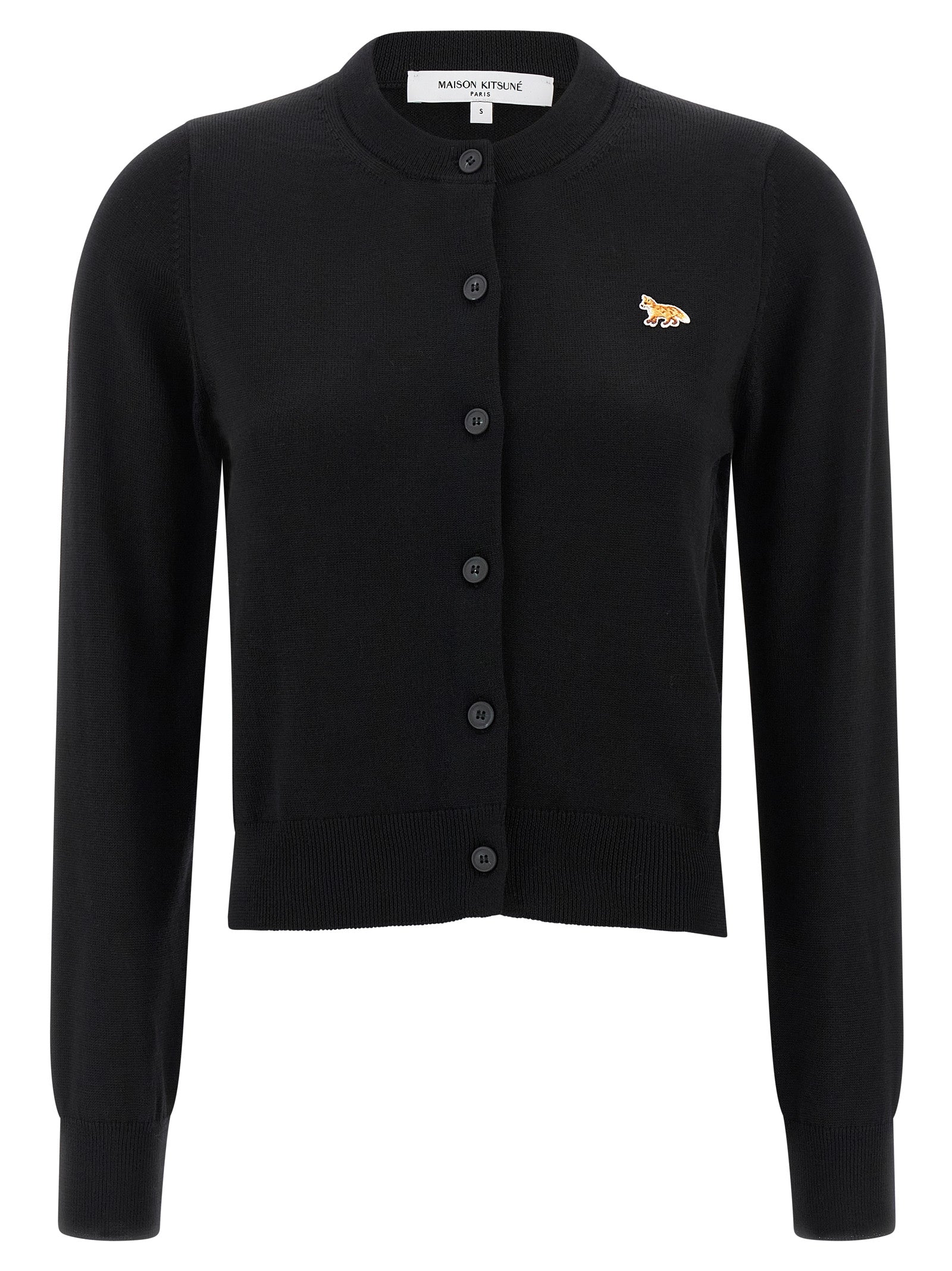 Maison Kitsuné Black Virgin Wool Cardigan
