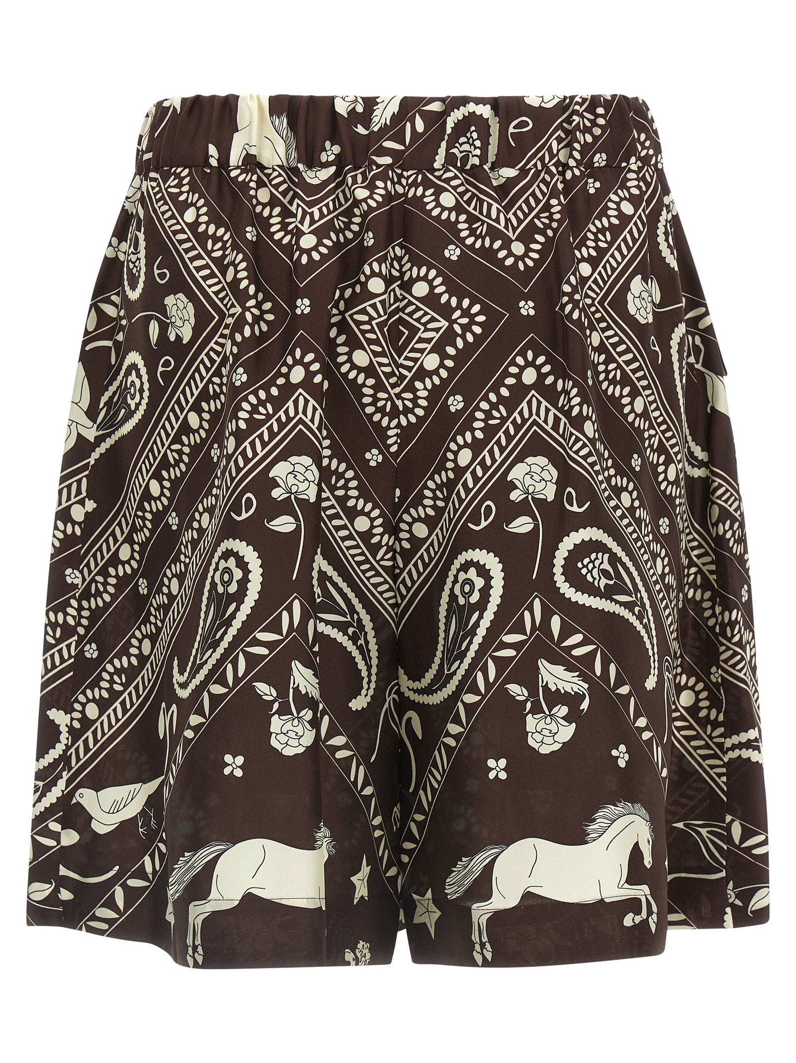 Alberto Biani Brown Silk Bermuda Shorts