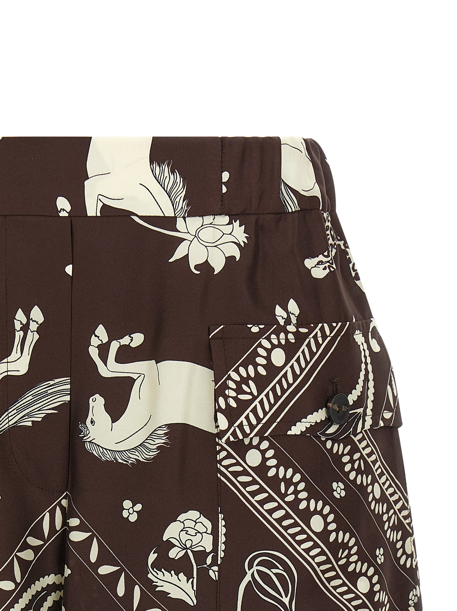 Alberto Biani Brown Silk Bermuda Shorts