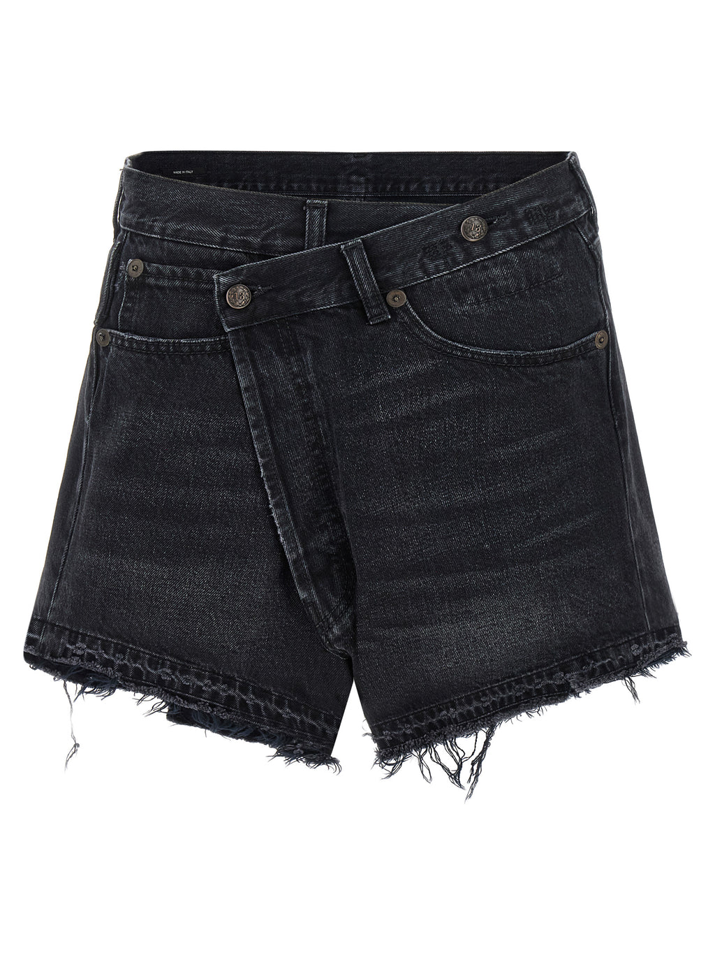 R13 Black Cotton Bermuda Shorts