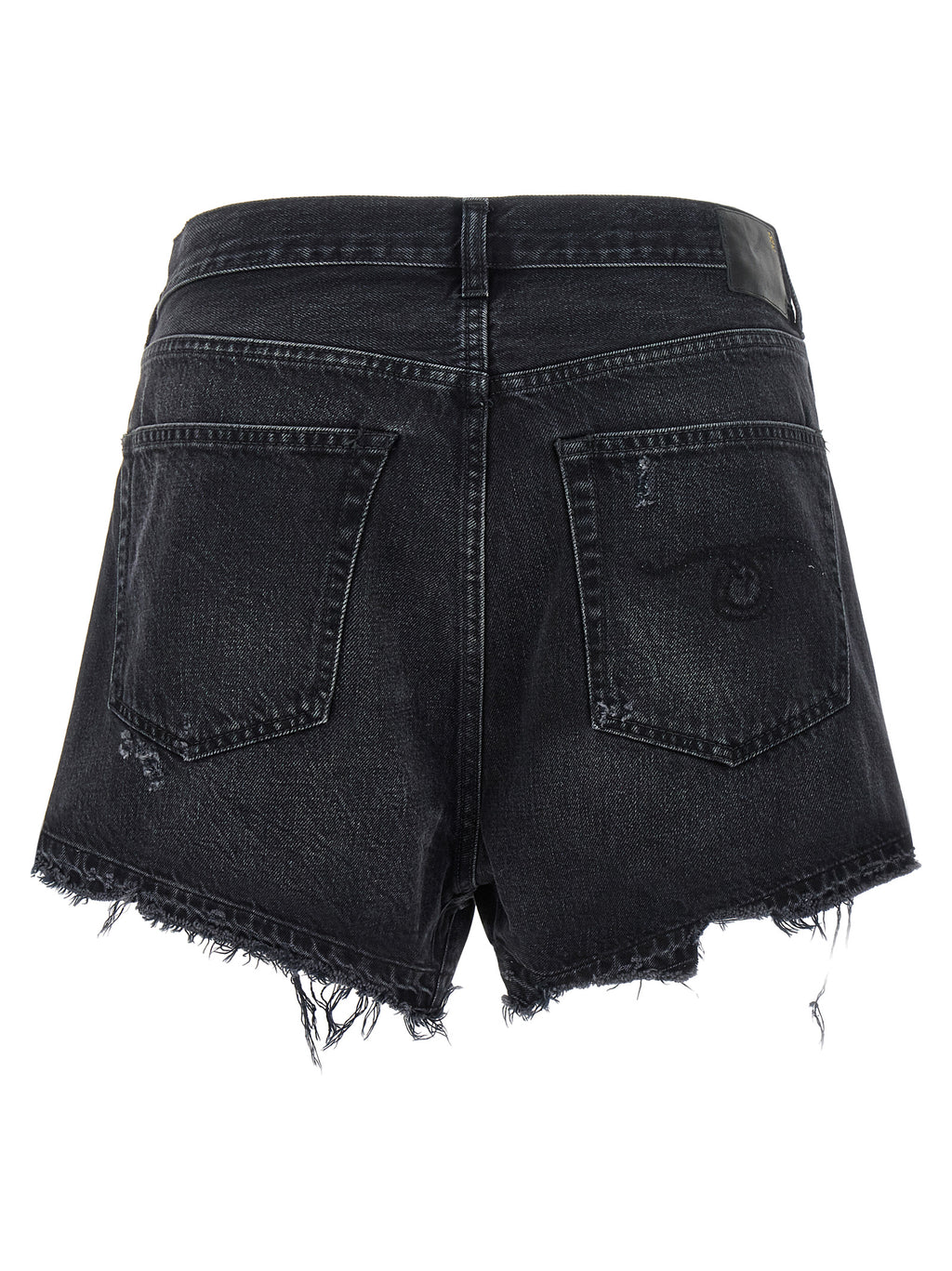 R13 Black Cotton Bermuda Shorts