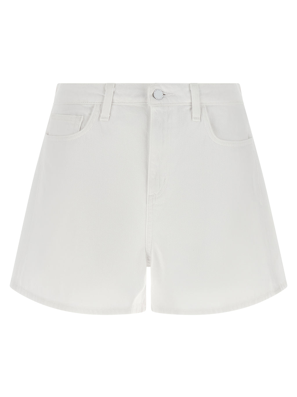 L'Agence White Cotton Bermuda Shorts