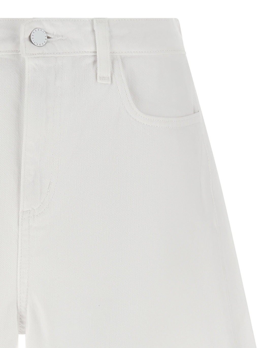 L'Agence White Cotton Bermuda Shorts