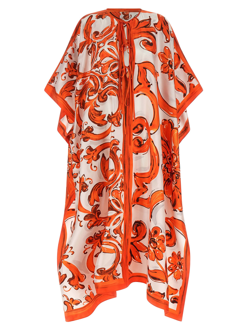 Dolce & Gabbana Orange Silk Long Dress