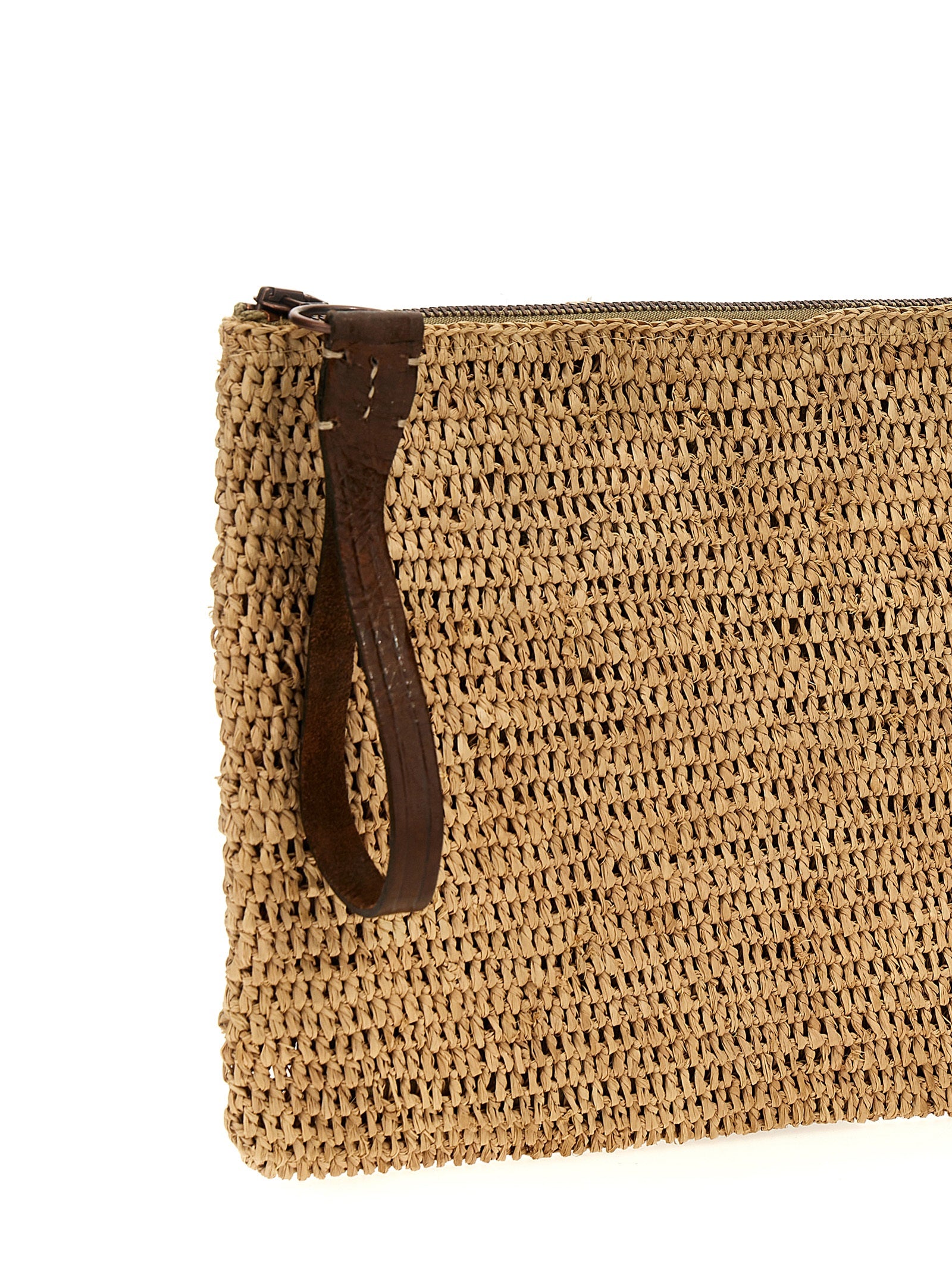 Ibeliv Beige Raffia Clutch Bag