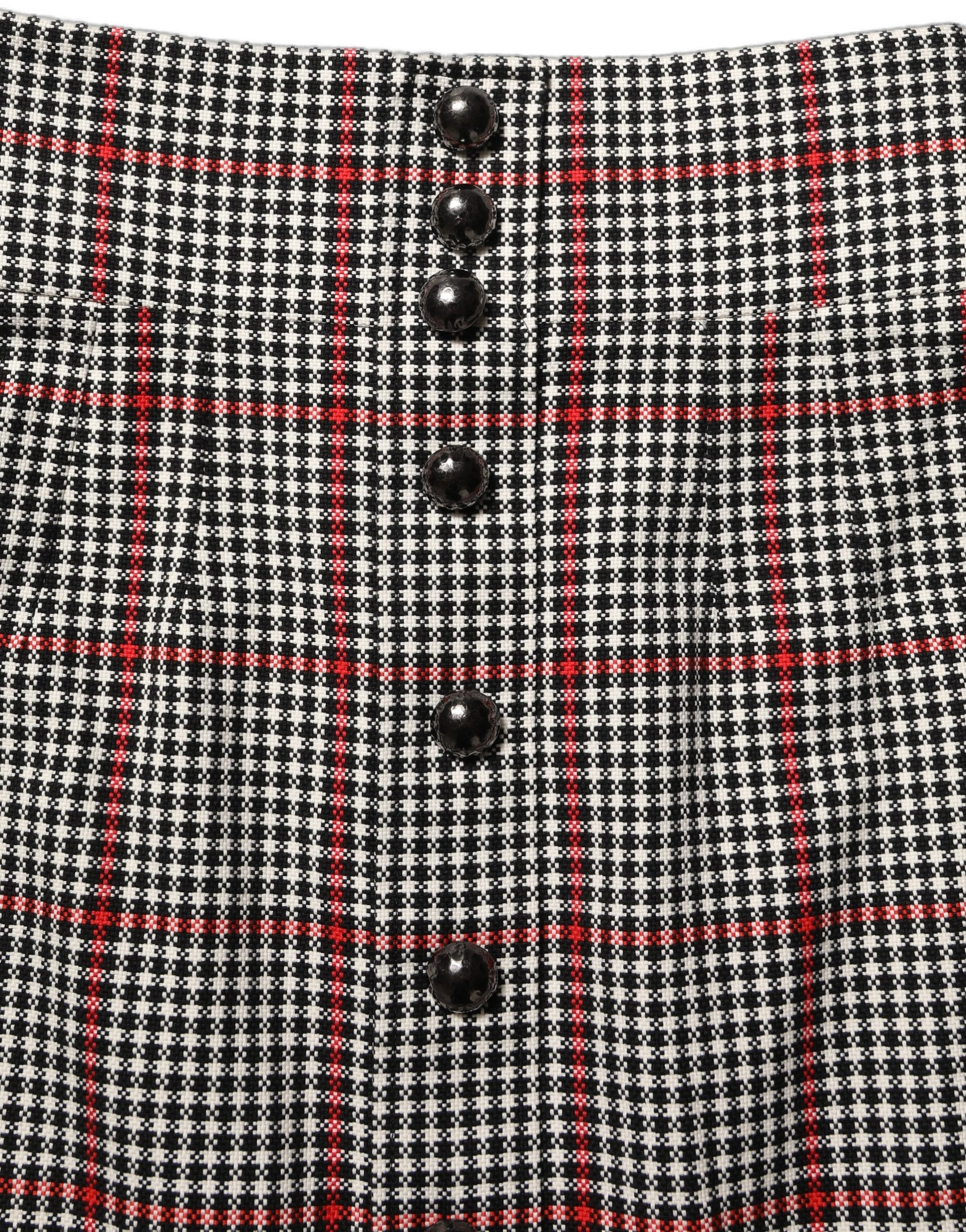 Dolce & Gabbana Gray Checkered High Waist A-line Mini Skirt
