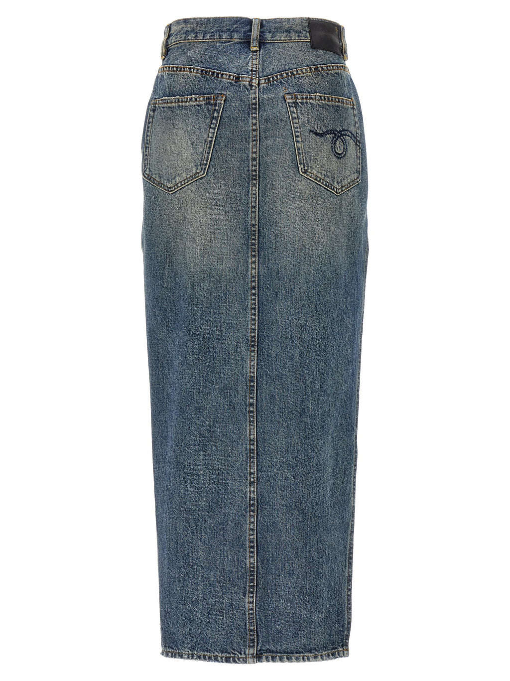 R13 Blue Cotton Mini Skirt