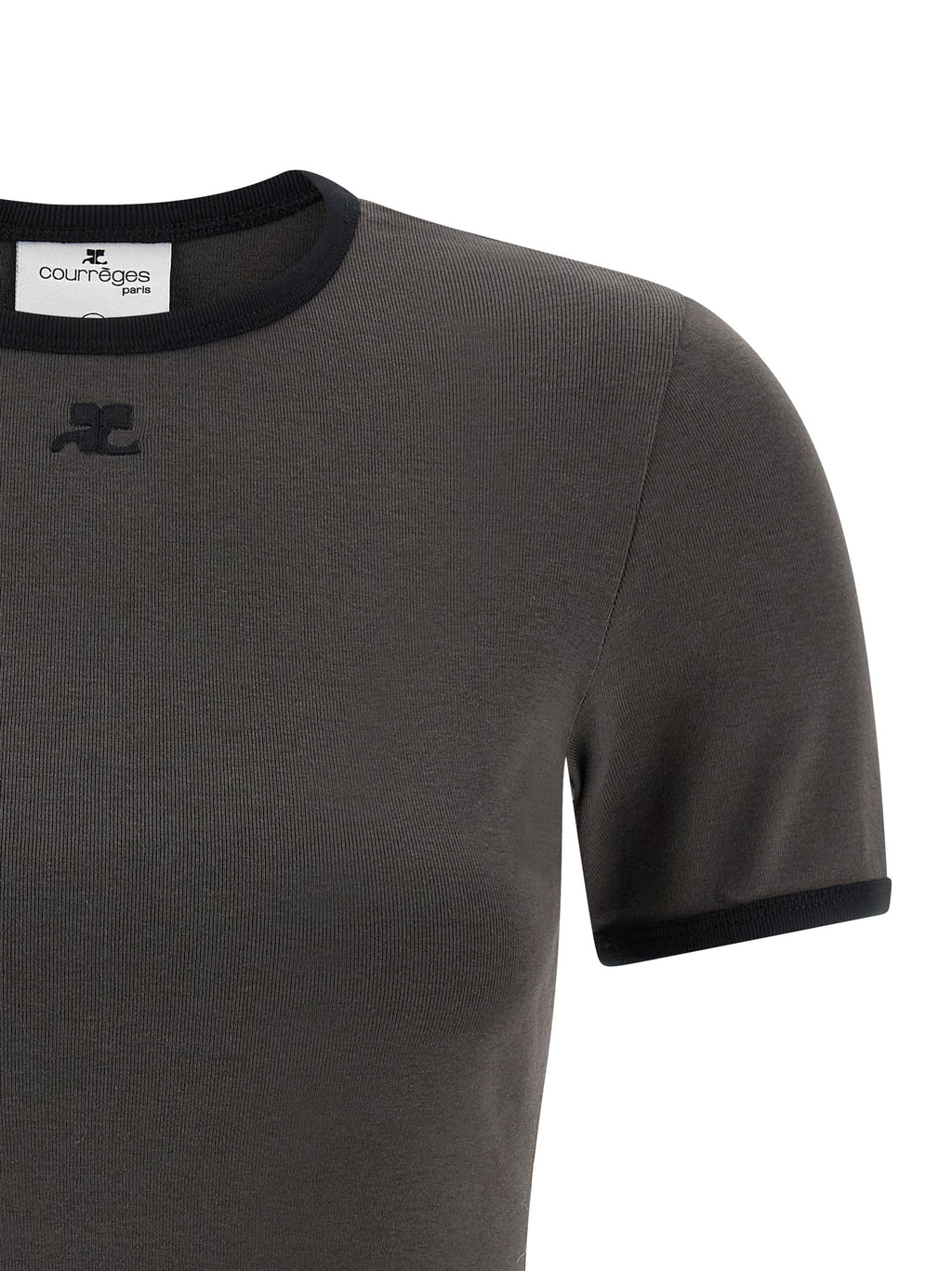 Courrèges Gray Cotton T-Shirt