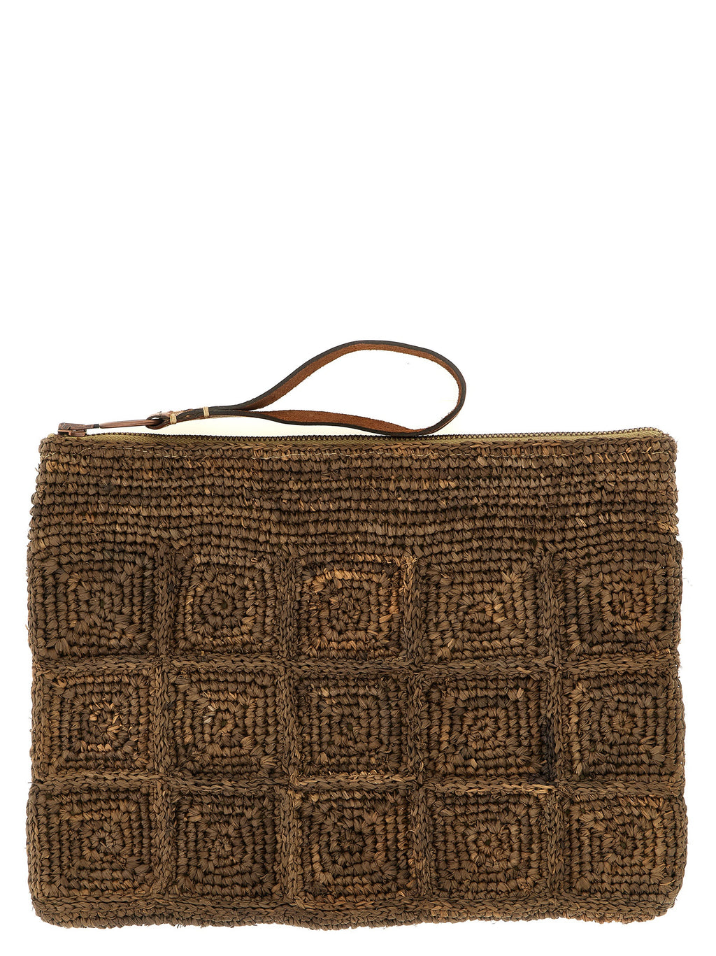 Ibeliv Brown Raffia Clutch Bag