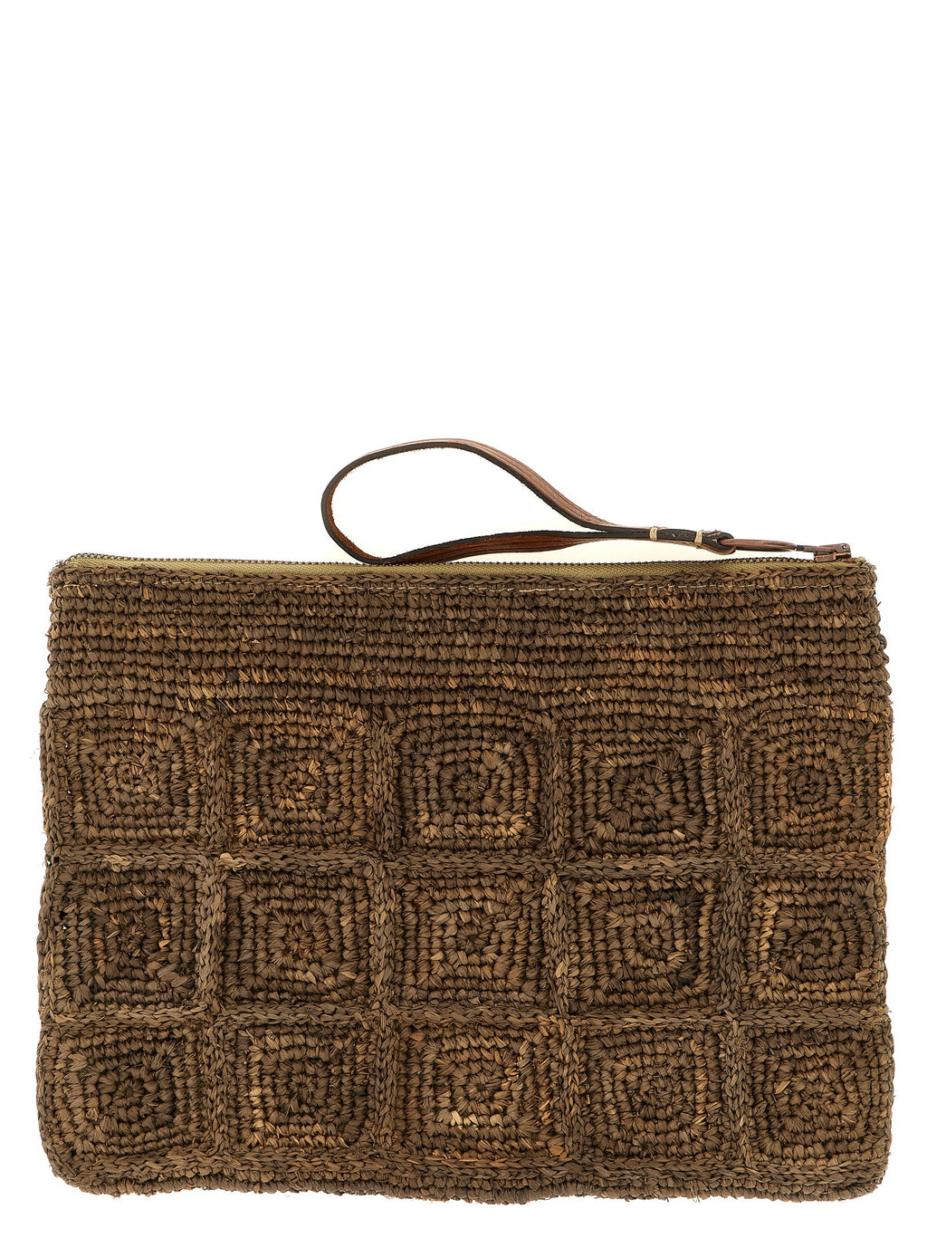Ibeliv Brown Raffia Clutch Bag