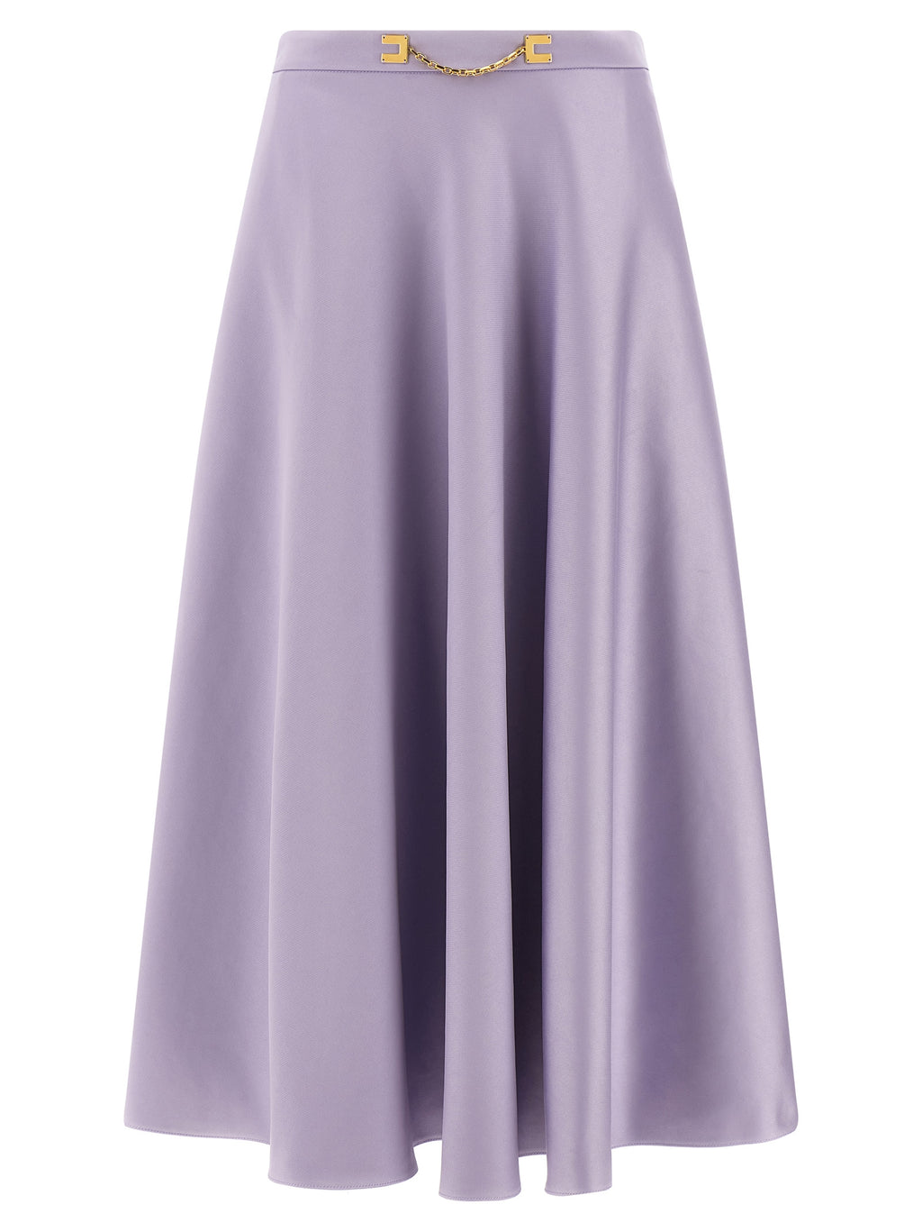 Elisabetta Franchi Purple Polyester Midi Skirt