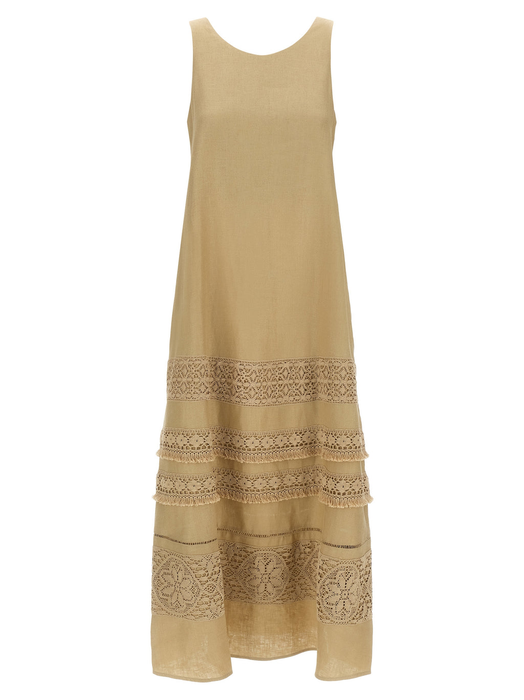 Max Mara Beige Linen Long Dress