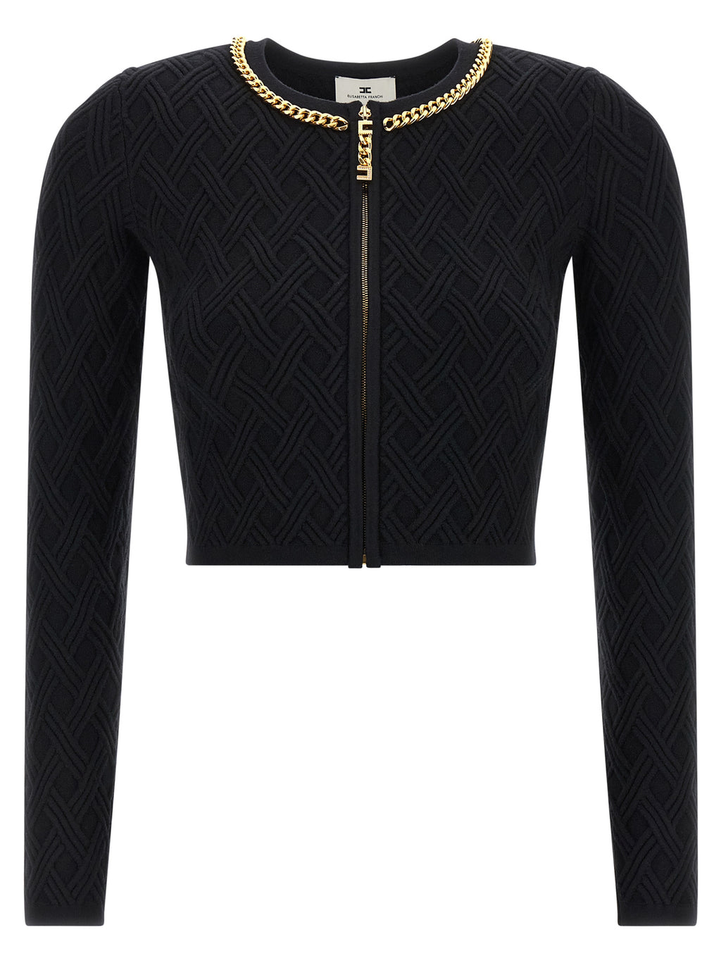 Elisabetta Franchi Black Viscose Cardigan