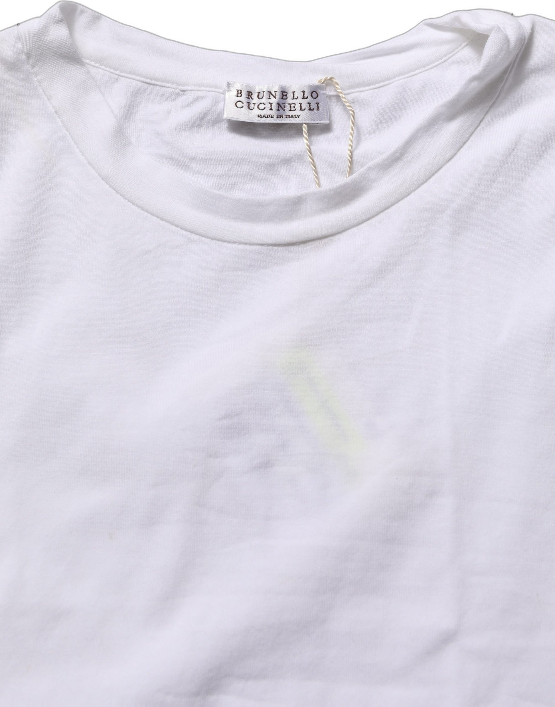 Brunello Cucinelli White SleeveLess Crew Neck Tank Blouse Top