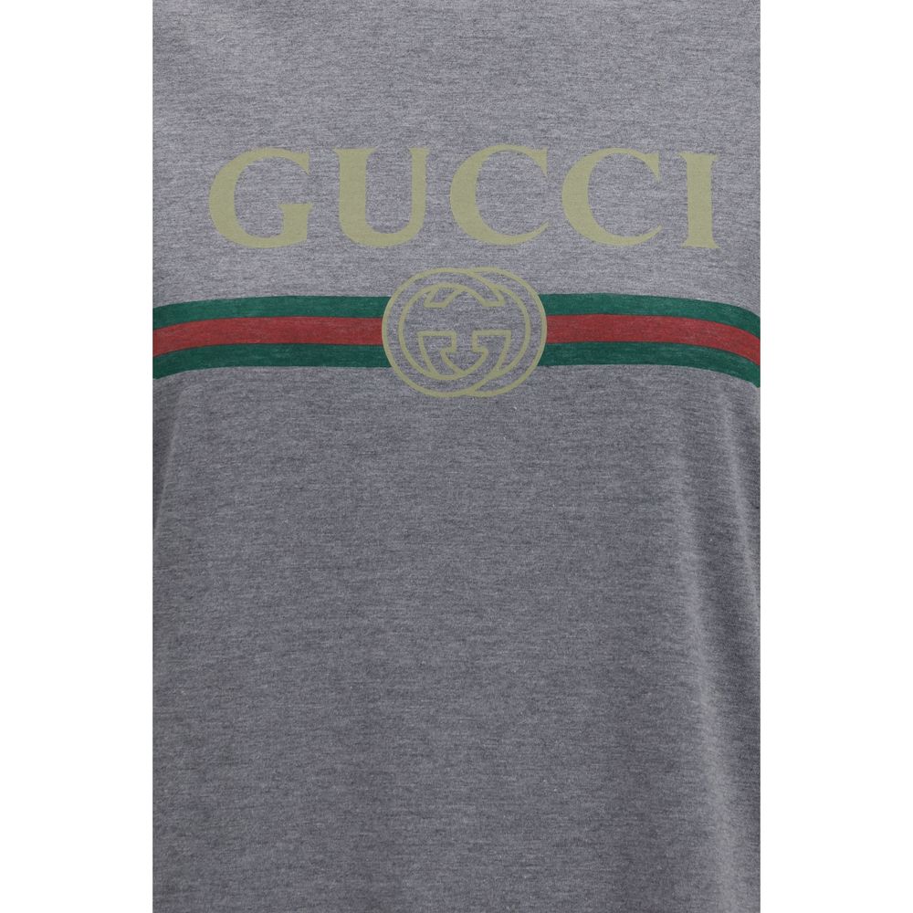 T-shirt en coton gris Gucci