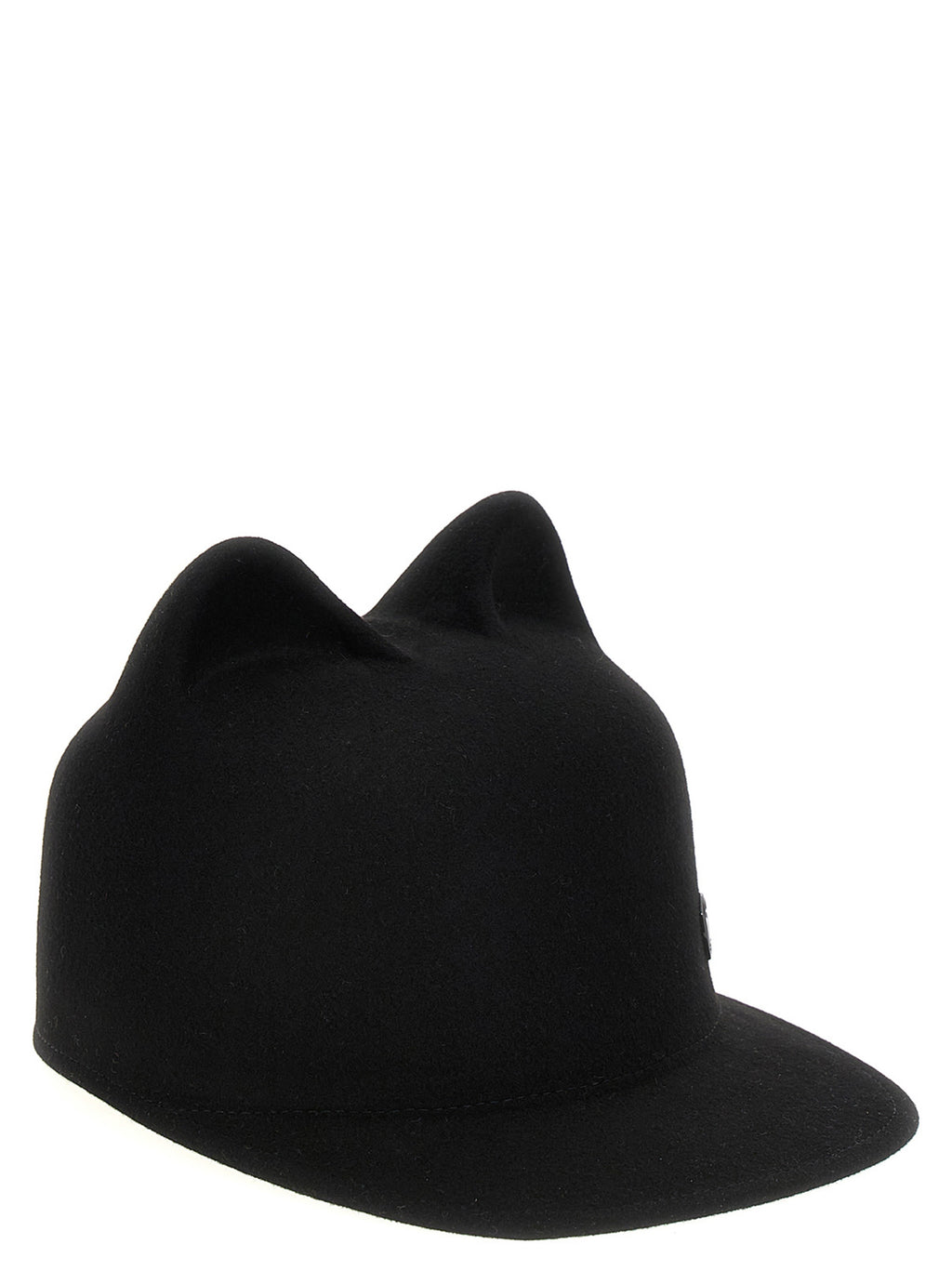 Maison Michel Black Rabbit Fur Cap (Baseball Hat)