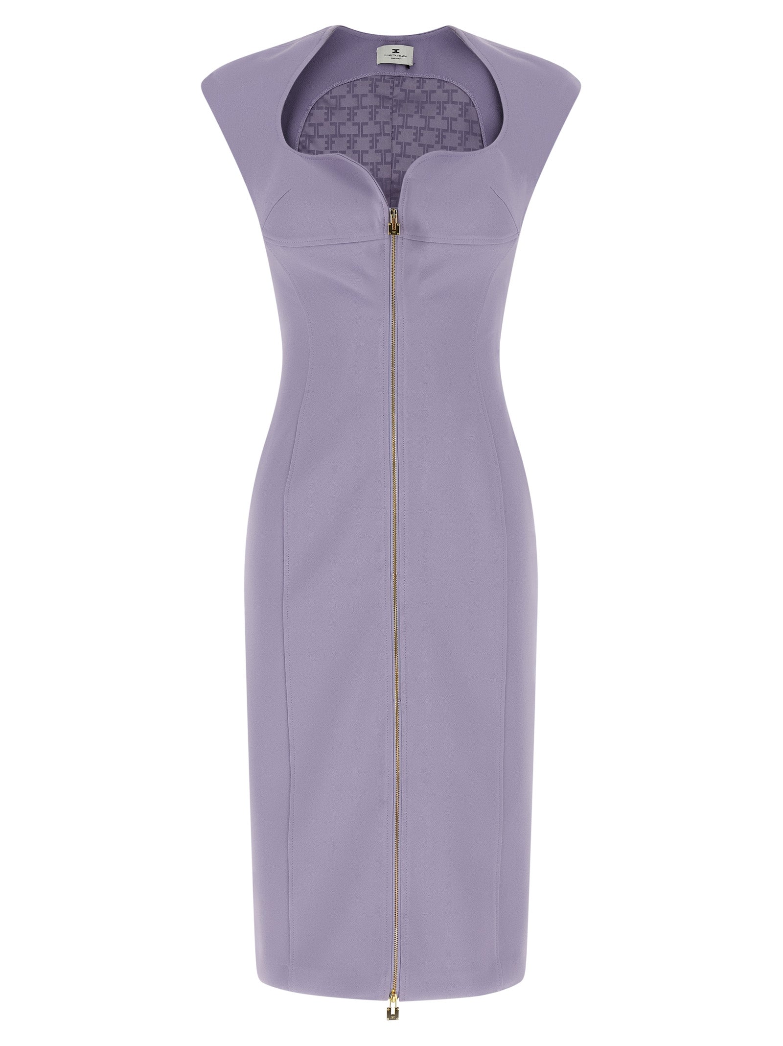 Elisabetta Franchi Purple Polyester Midi Dress