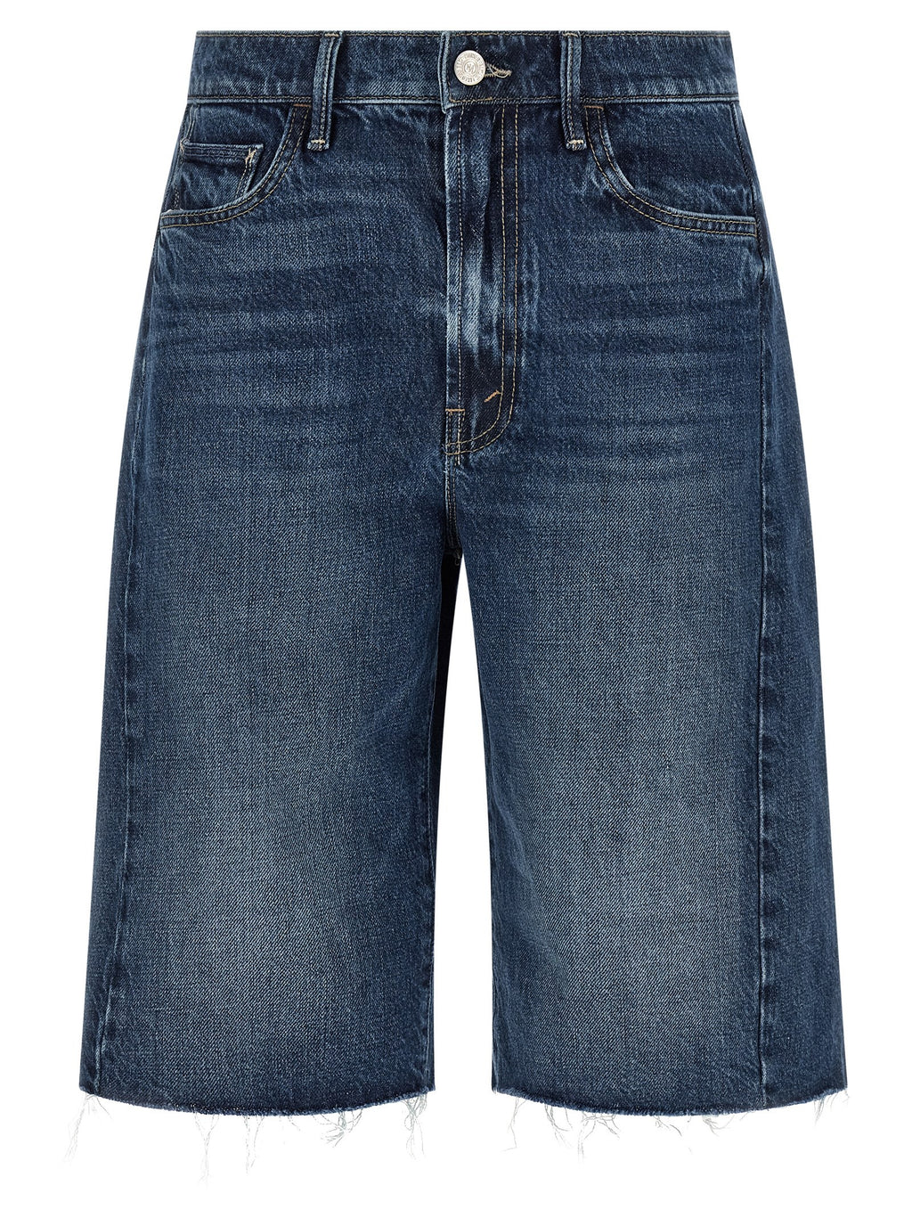 Mother Denim Blue Cotton Bermuda Shorts