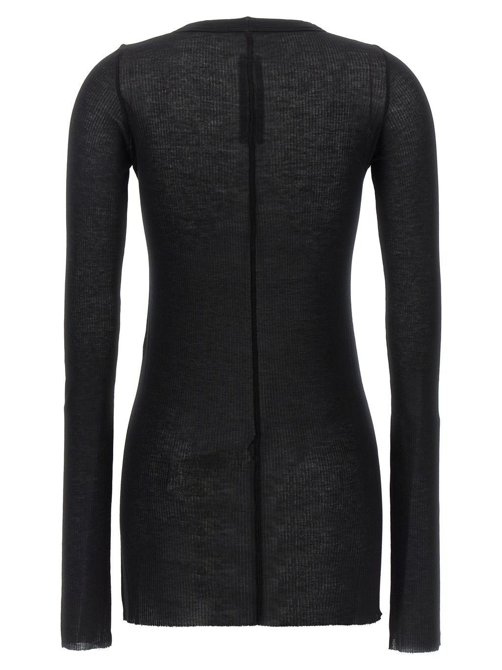 Rick Owens Black Viscose Long Sleeve T-Shirt