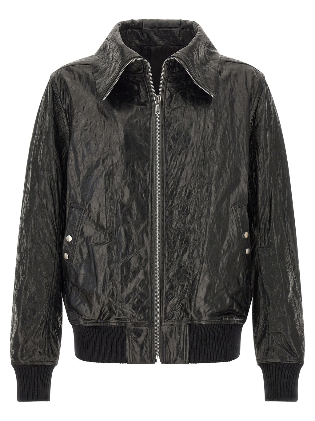 Rick Owens Black Lamb Leather Leather Jacket