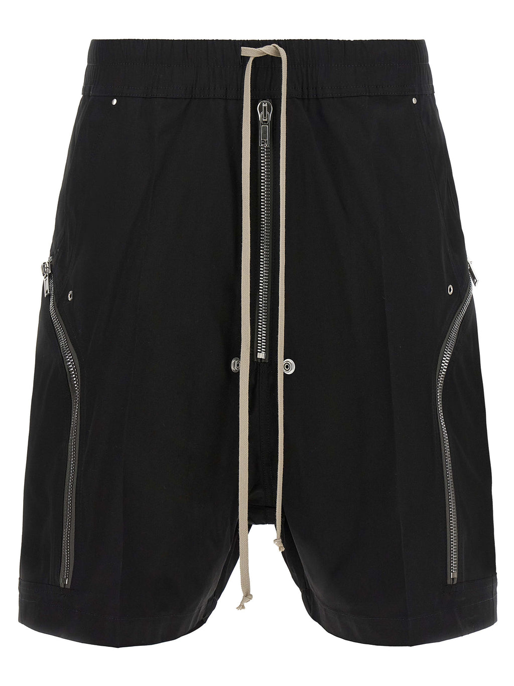 Rick Owens Black Cotton Bermuda Shorts