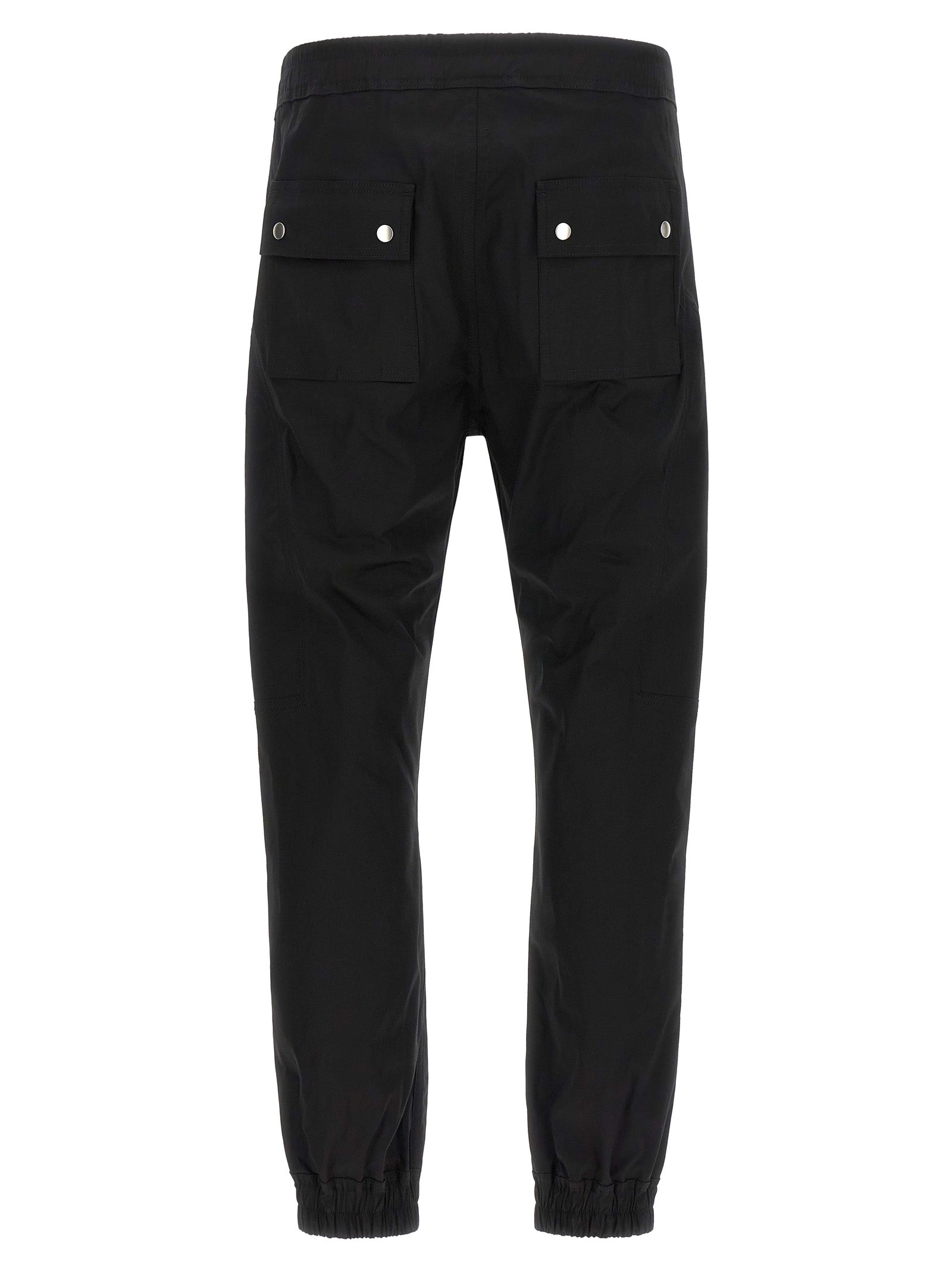 Rick Owens Black Cotton Cargo Pants