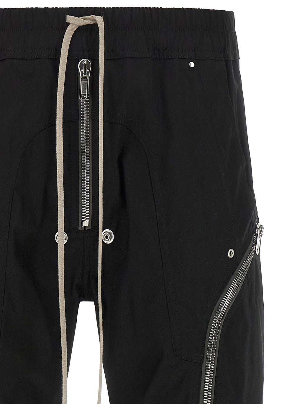Rick Owens Black Cotton Cargo Pants