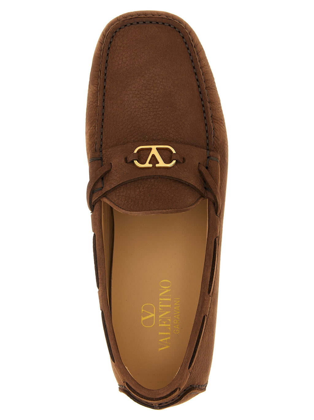 Valentino Garavani Brown Calfskin Slip-On Loafers