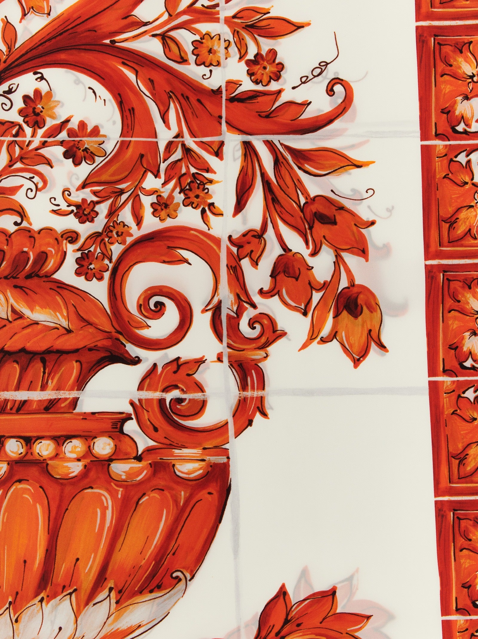 Dolce & Gabbana Orange Silk Umbrella