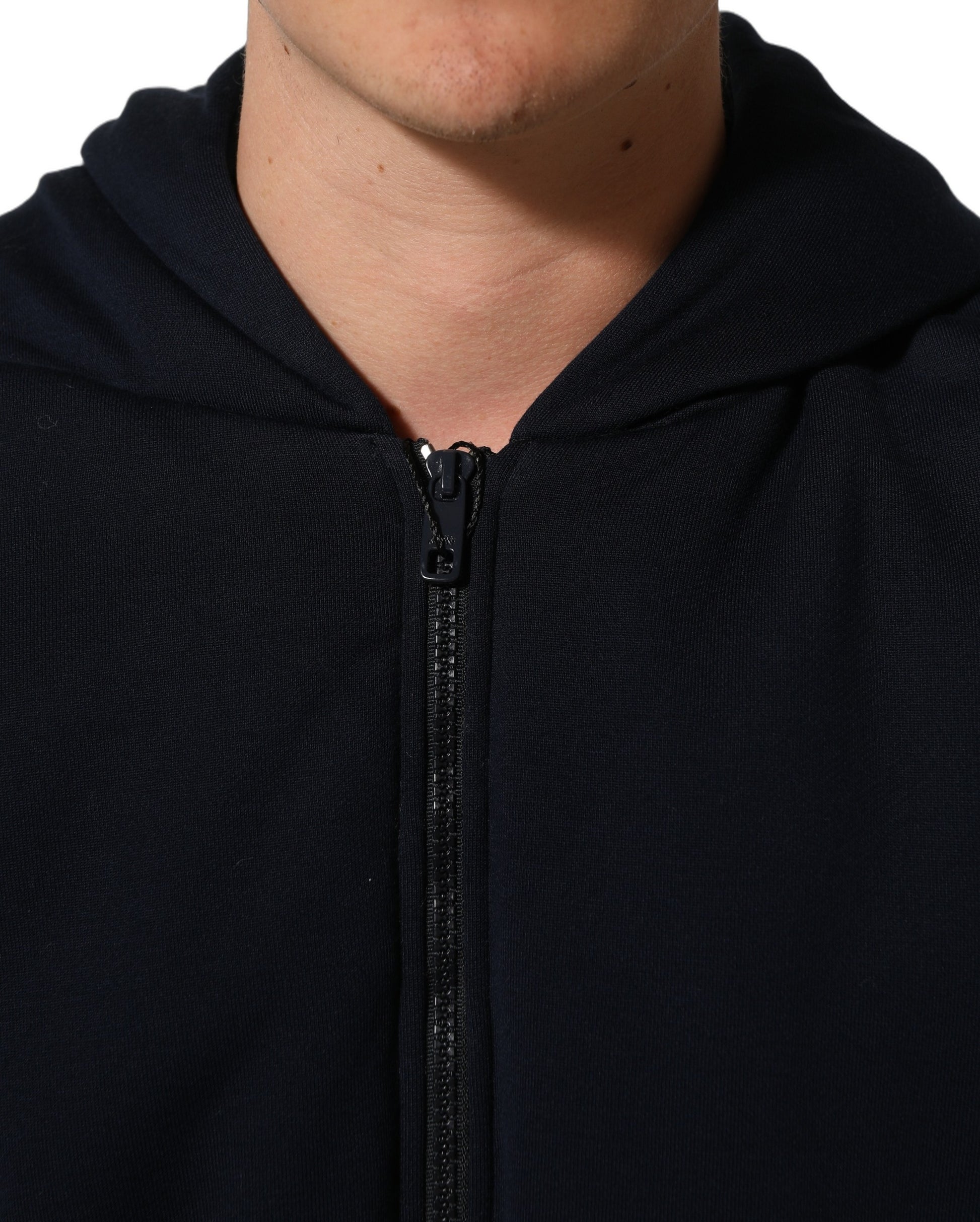 Dolce & Gabbana Black Cotton Full Zip Hooded Bomber Jacket