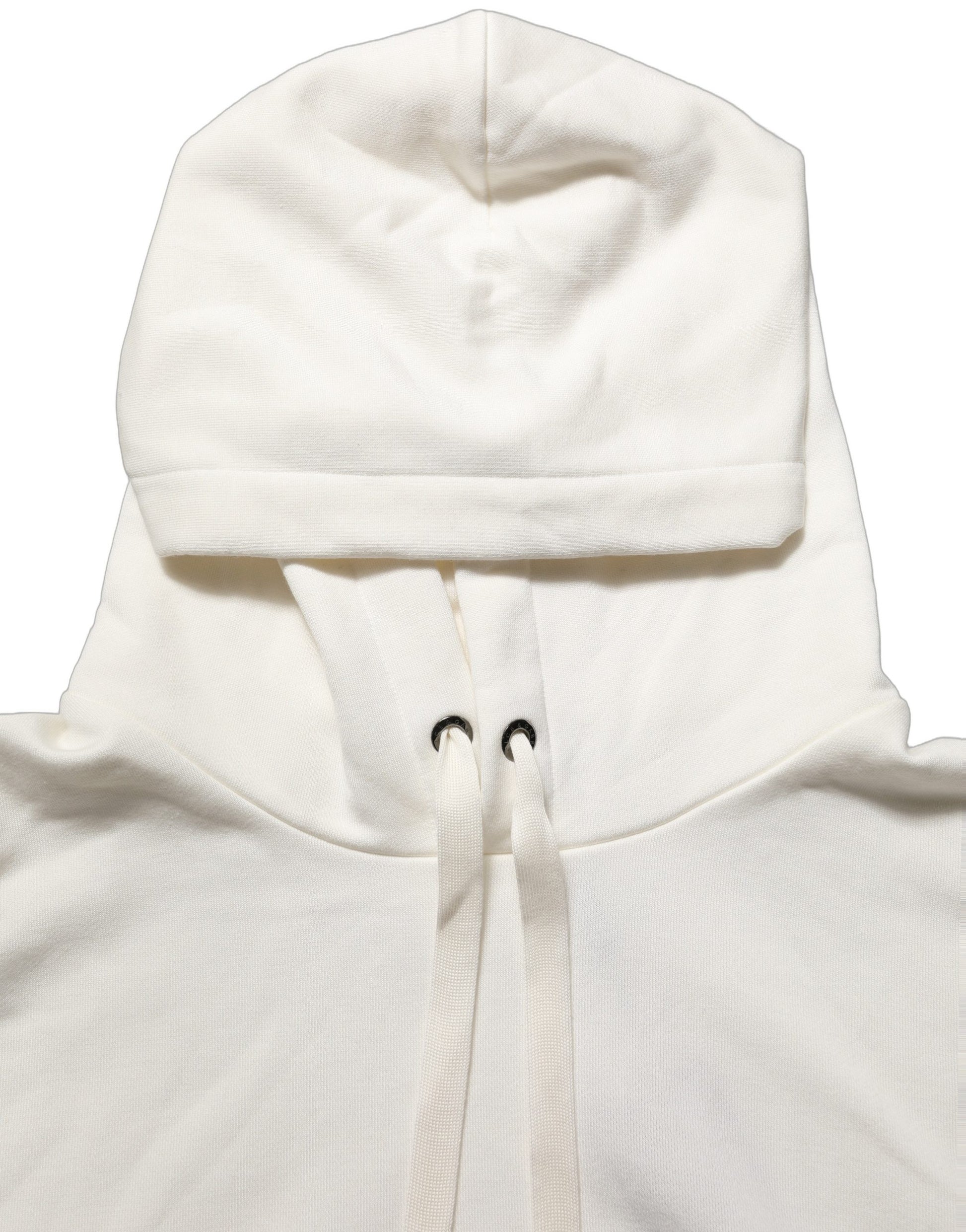 Dolce & Gabbana White Logo Hooded PulloverSweatshirt Sweater