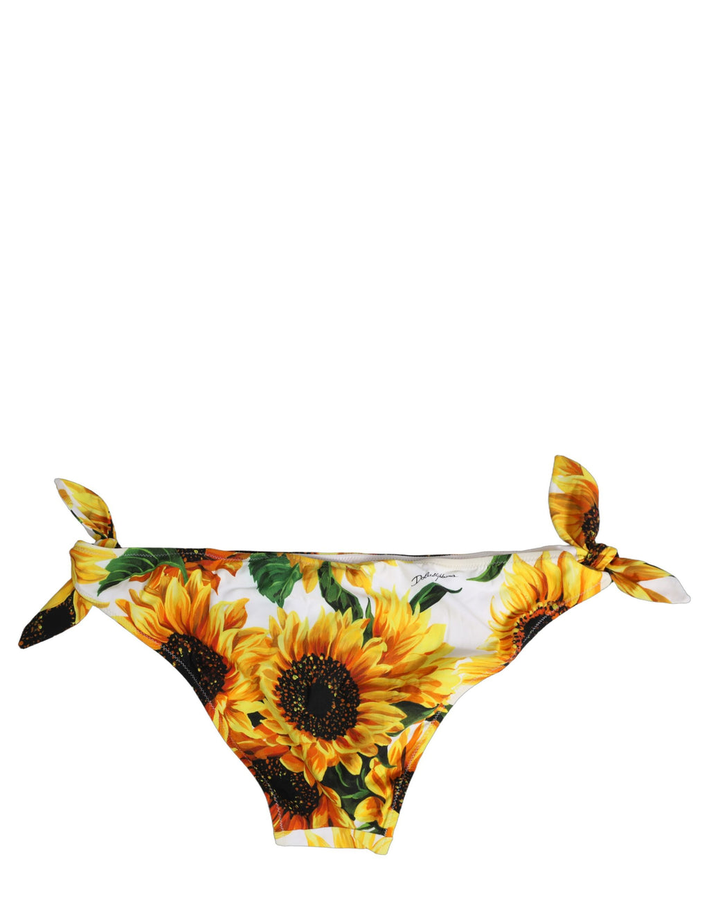Dolce & Gabbana Yellow Nylon Sunflower Bikini Bottom Swimwear