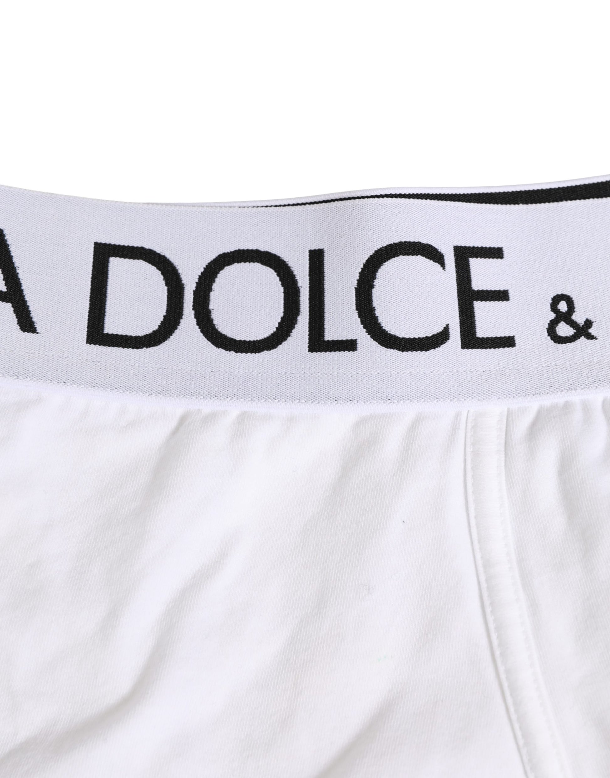 Dolce & Gabbana White Cotton Stretch Regular Boxer Underwear