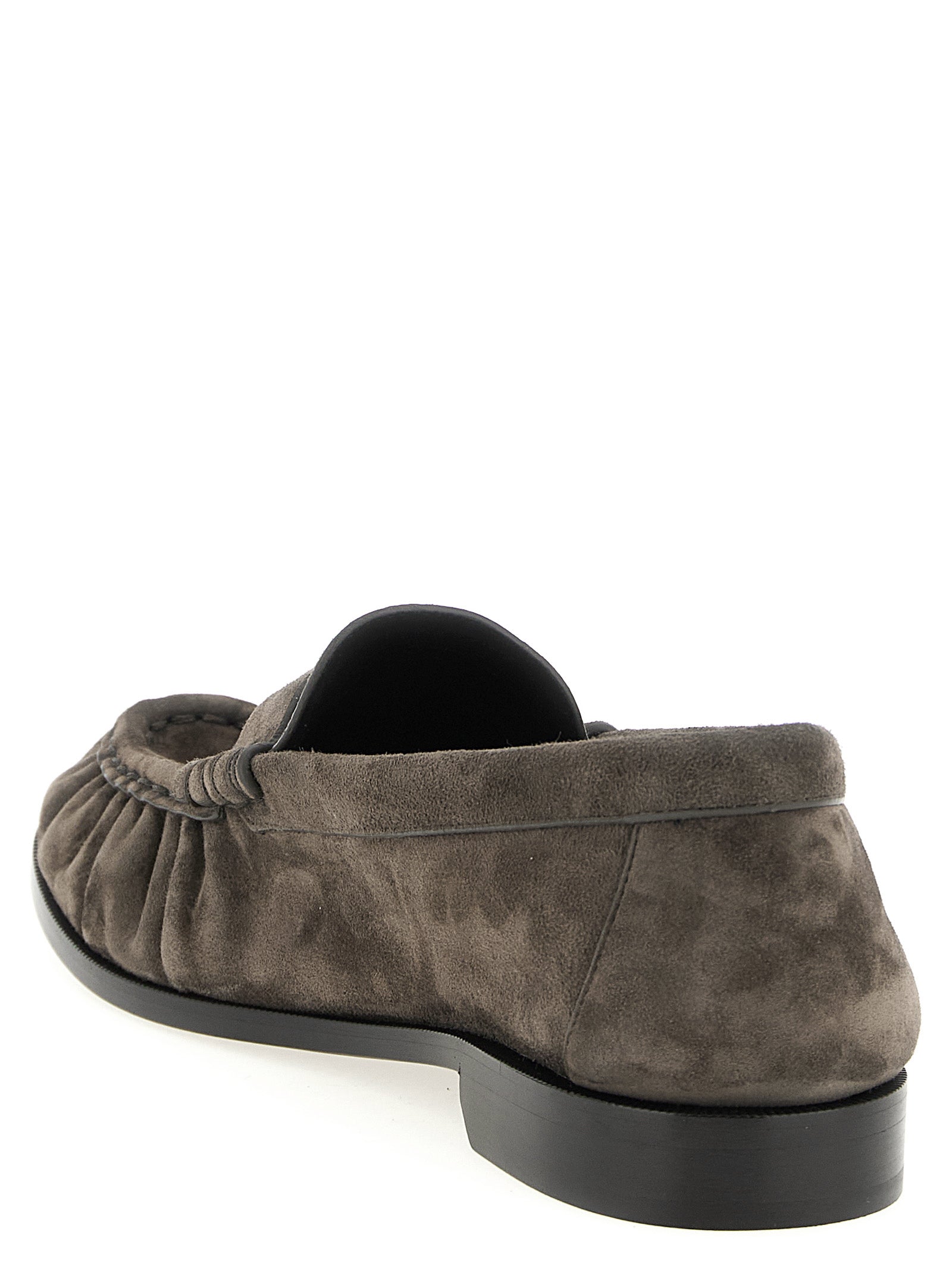 Saint Laurent Brown Calfskin Slip-On Loafers