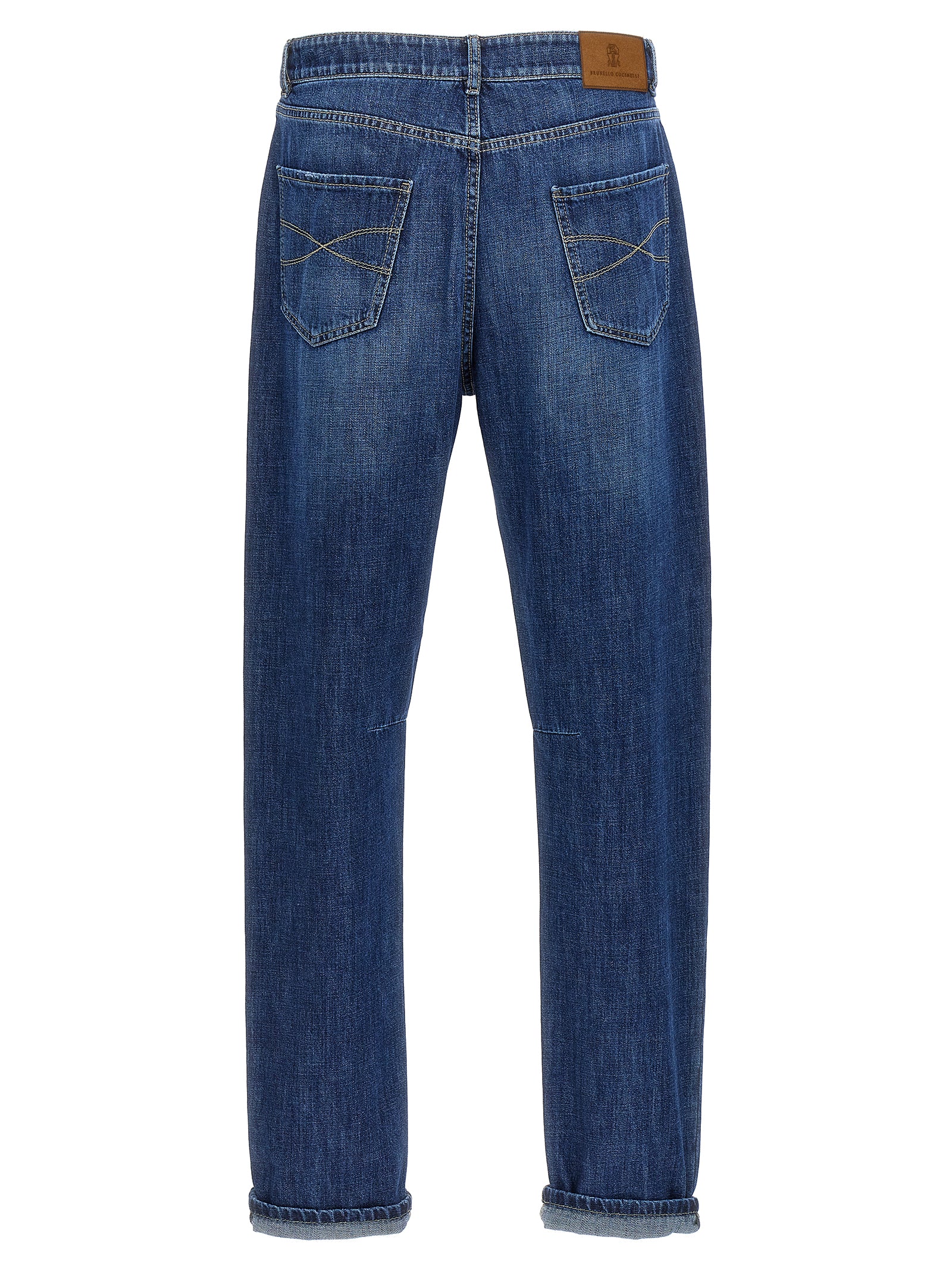 Brunello Cucinelli Blue Cotton Relaxed Fit Jeans