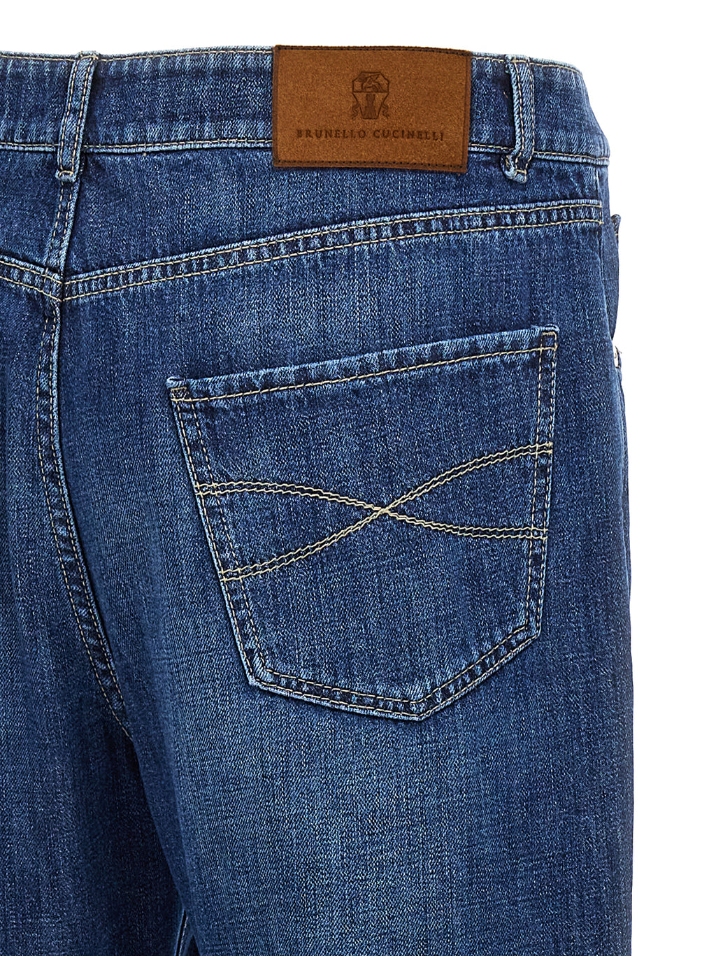 Brunello Cucinelli Blue Cotton Relaxed Fit Jeans