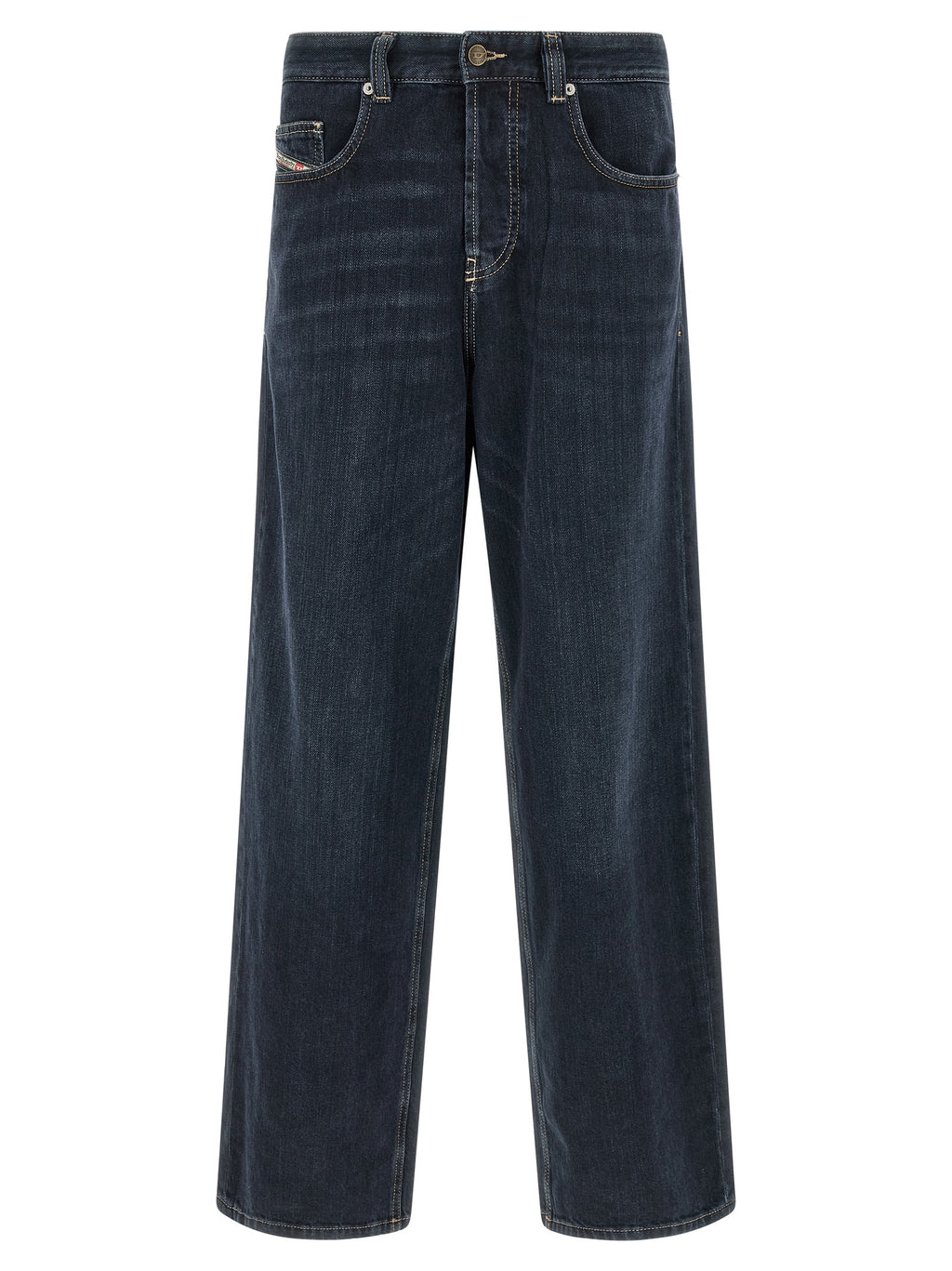 Diesel Blue Cotton Relaxed Fit Jeans