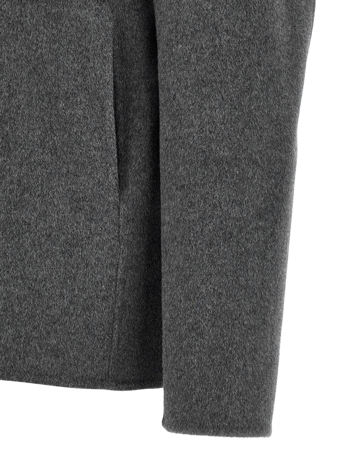 GIORGIO BRATO Gray Wool Full-Length Jacket