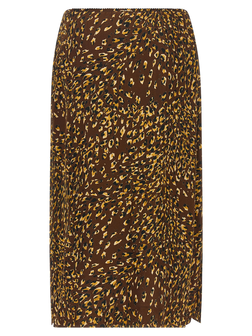 Twinset Brown Viscose Midi Skirt