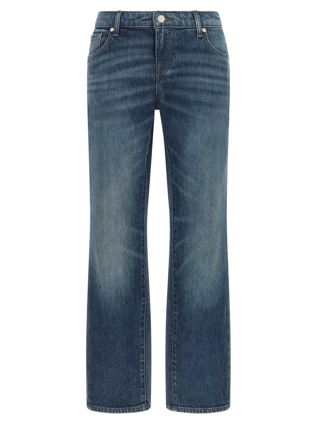 7 For All Mankind Blue Cotton Tapered Jeans