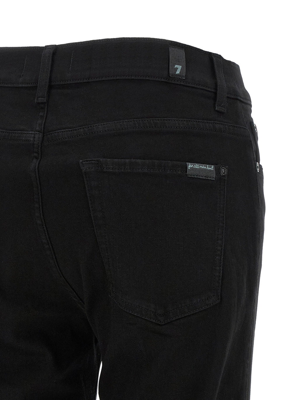 7 For All Mankind Black Cotton Bootcut Jeans