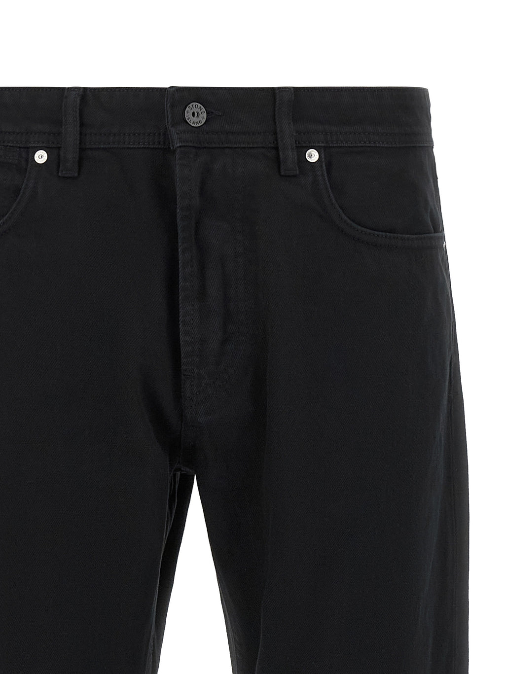 Stone Island Black Cotton Straight-Leg Jeans