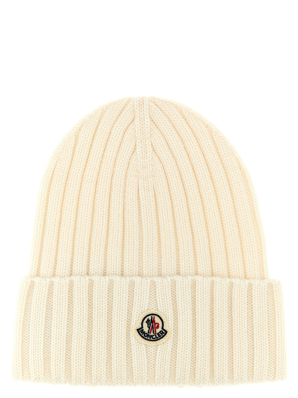 Moncler White Virgin Wool Beanie