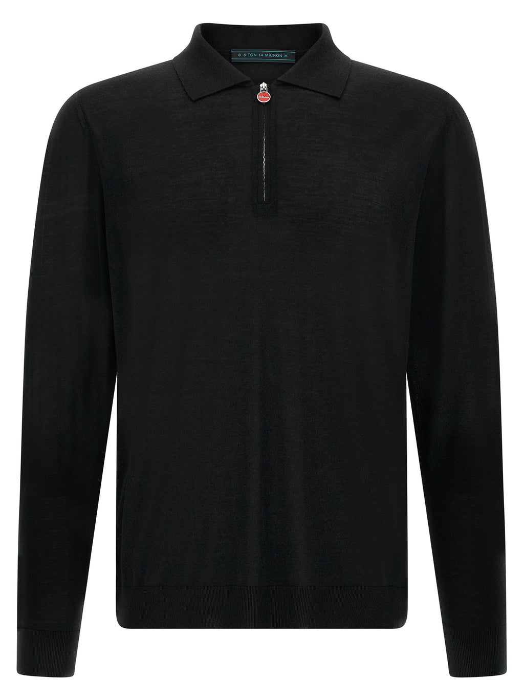 Kiton Black Wool Polo Shirt