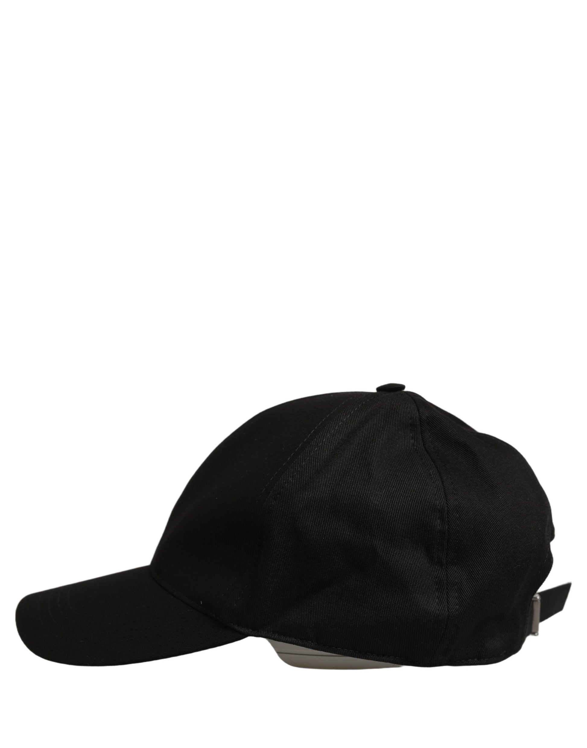 Dolce & Gabbana Men Black Cotton Baseball Capello 6 Panels Hat