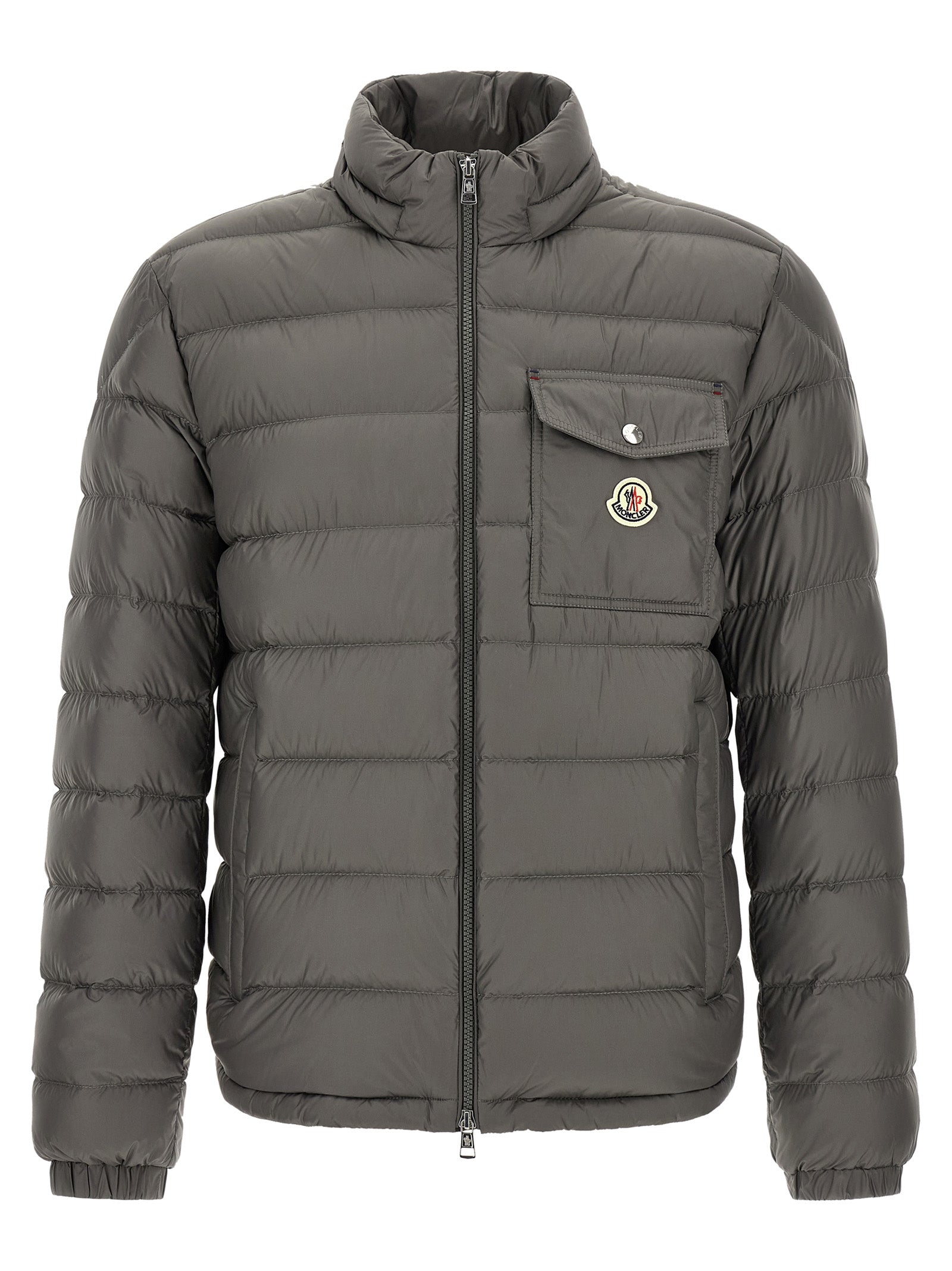 Moncler Gray Polyamide Full-Length Jacket