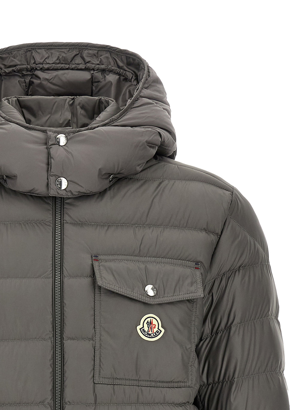 Moncler Gray Polyamide Full-Length Jacket