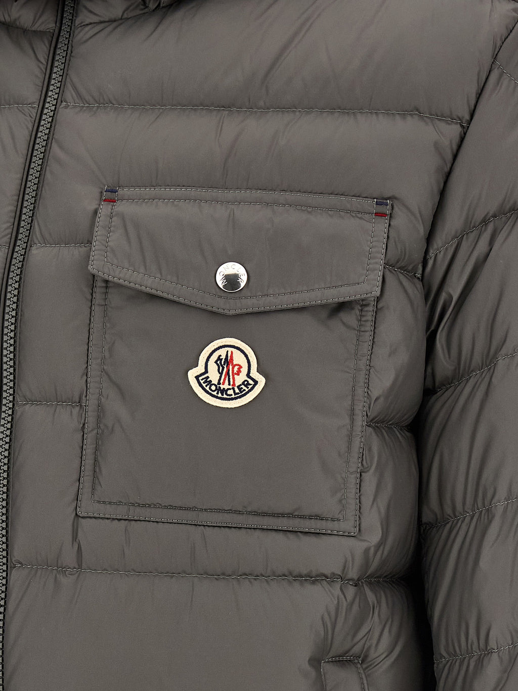 Moncler Gray Polyamide Full-Length Jacket