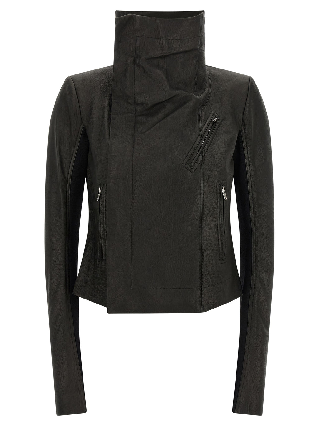 Rick Owens Black Lamb Leather Leather Jacket