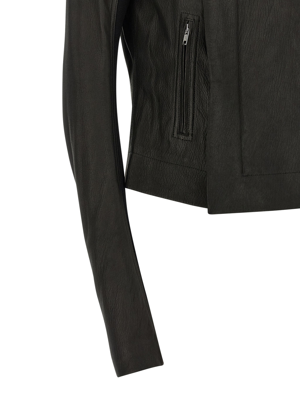 Rick Owens Black Lamb Leather Leather Jacket